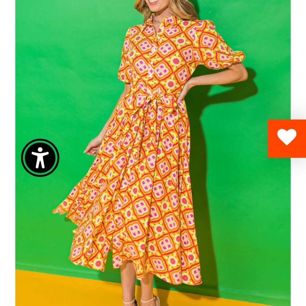 Flying Tomato High Low express yourself woven midi dress in Vibrant Yellow Small